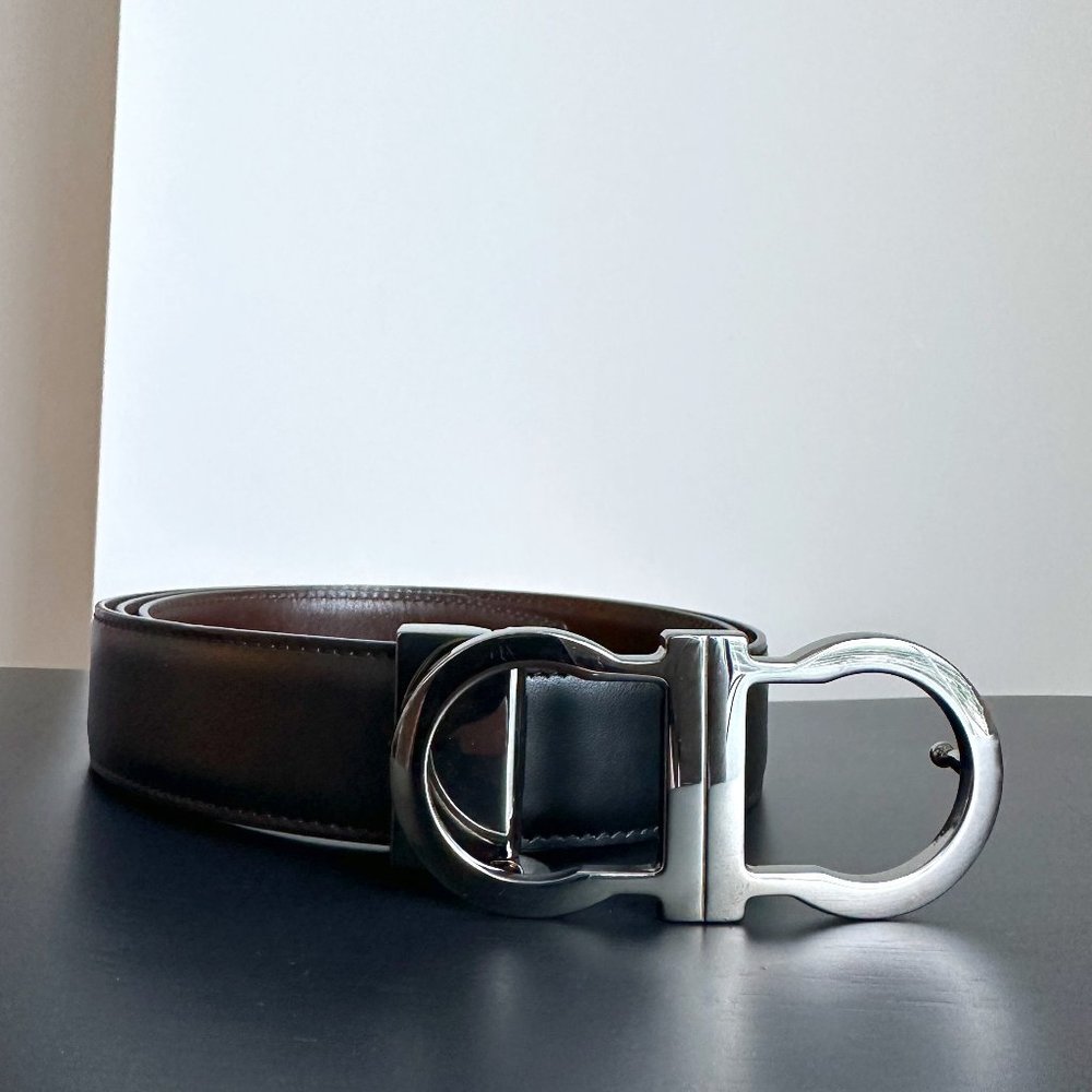 Salvatore Ferragamo Reversible Brown Leather Belt